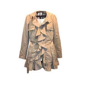 Dalia Collection Tan Beige Ruffle Tie Belted Sz 8